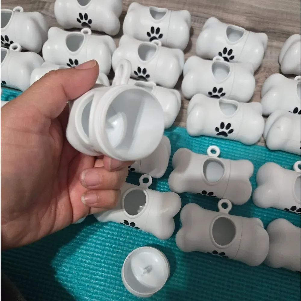 Bone shape with paw doggy poop bag dispenser